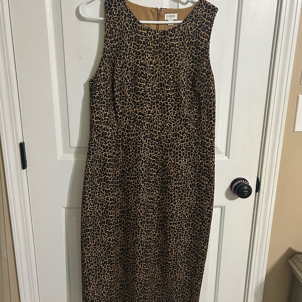 J. Crew Brown and Black Sheath Midi Dress